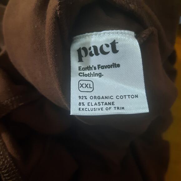 Pact Womens Brown Fold Over Waist Front Pockets Organic Cotton Joggers Size XXL - Picture 5 of 7